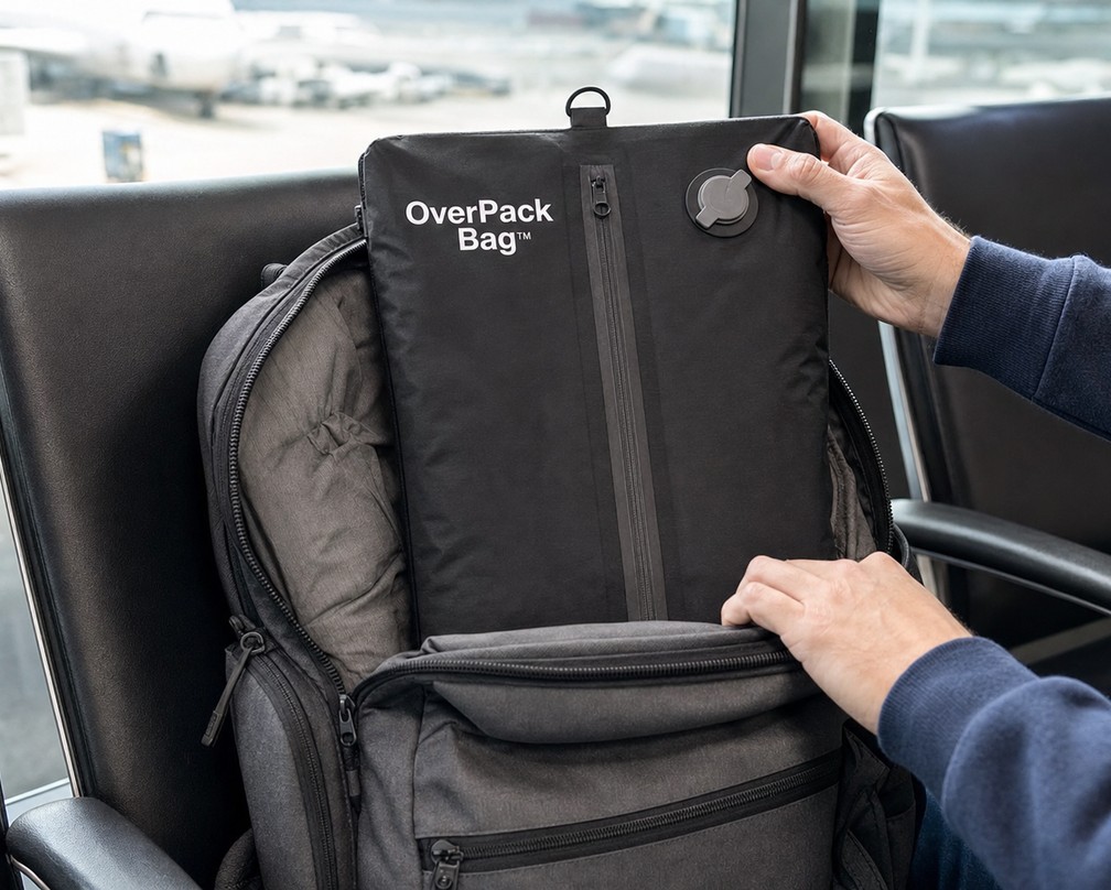 Packing a compressed OverPack Bag into a suitcase